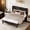Black, variant on Queen Size Upholstered Bed Frame with Vertical Striped Wingback Headboard, Modern Velvet Platform Bed with Wood Slat Support, No Box Spring Needed