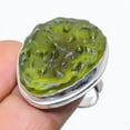 thumbnail image 2 of Natural Moldavite Quartz Gemstone 925 Sterling Silver Ring Size 6.5, 2 of 2