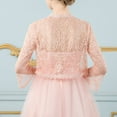 thumbnail image 4 of Women's Dress Lace Shoulder Yarn With Trumpet Sleeves Multicolor Everyday Cardigan, 4 of 6