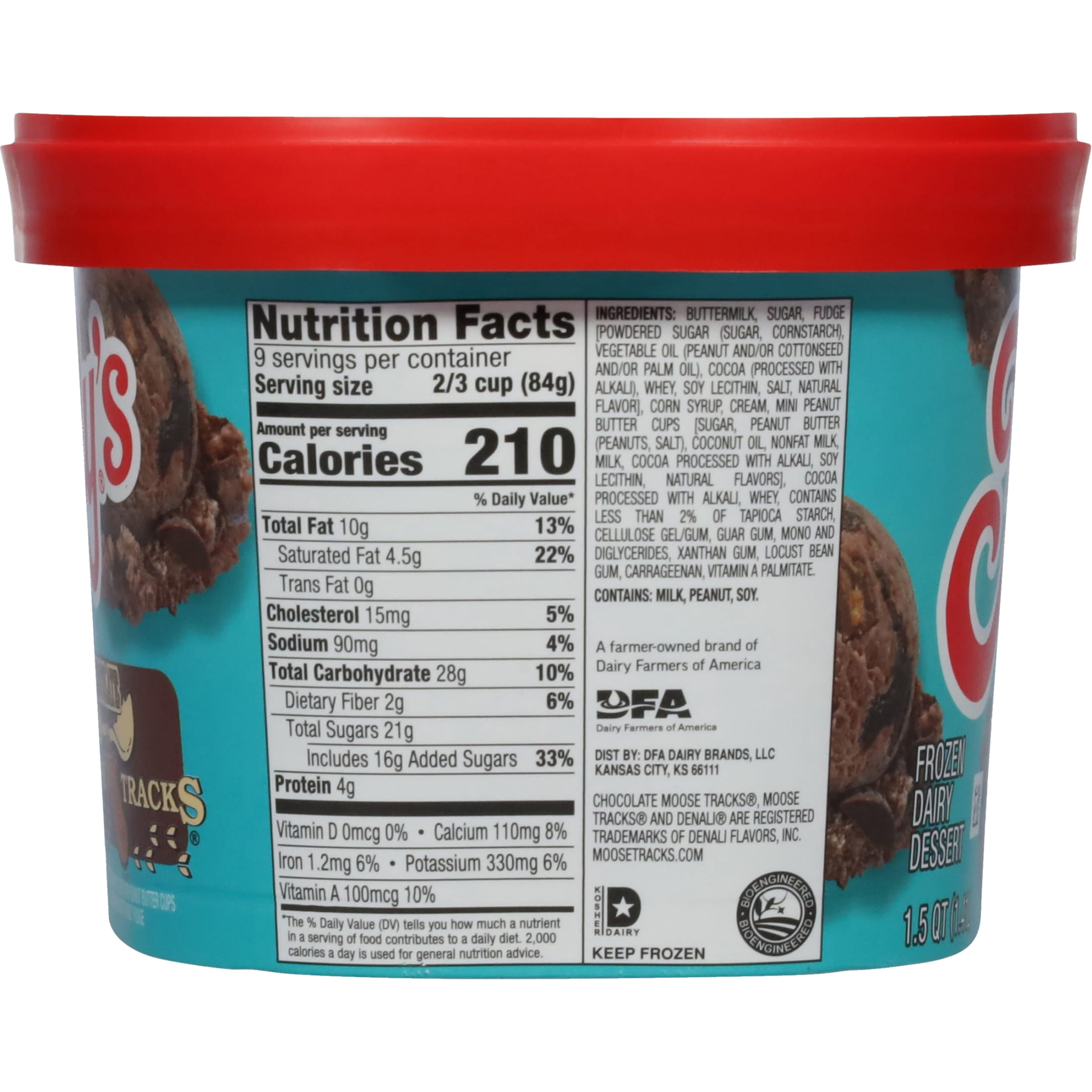 Friendly's Chocolate Moose Tracks Frozen Dairy Dessert - 48 Fl Oz