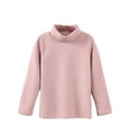 thumbnail image 1 of MIASHUI Hauts pour Enfants Col Roulé à Manches Longues T-Shirts Chauds Couleur Unie Chandail, Rose, 7-8 Ans, 1 of 5