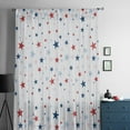 thumbnail image 5 of Independence Five-pointed Star Shining Semi Sheer Curtains Drapes for Living Room,Bedroom,French Doors Window 72 Inches Long,White American Flag Day Rod Pocket Chiffon Curtain Drapery Voile Panel, 5 of 6