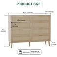 thumbnail image 2 of Kojooin Commode à 8 Tiroirs, Coffre en Rotin Naturel et Bois, Style Ferme, Chêne, 2 of 8