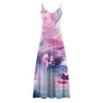 thumbnail image 5 of GaThRRgYP Summer Clearance Womens Dresses,Womens Sling Dress Summer Sleevess Printed V Neck Sexy Casual Long Maxi Dress Purple XXXXXL, 5 of 5