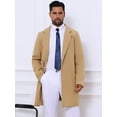 thumbnail image 2 of INSPIRE CHIC Manteau Trench pour Homme Coupe Ajustée Revers Cranté Pardessus à Simple Boutonnage Kaki m, 2 of 6