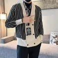 thumbnail image 4 of Cárdigan de punto vintage para hombre, nuevo suéter para hombre, ropa popular coreana para otoño e invierno, abrigos, ofertas de ropa abiertas 2024, 4 of 5