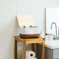 thumbnail image 6 of HomeZone Canvas Baskets with Pine Lid for Bathroom and Closet Storage, Set of 2, 6 of 15