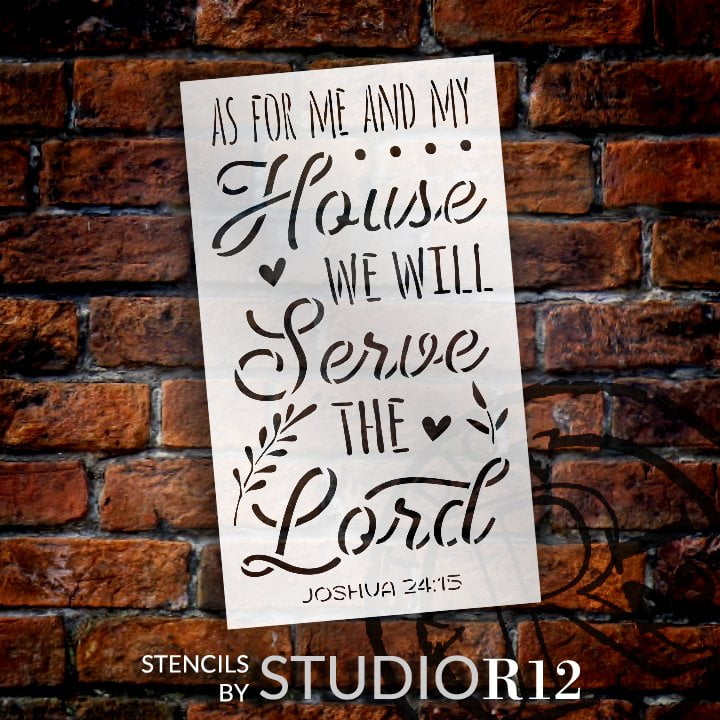for me my house serve the lord stencil by studior12 diy faith