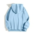 thumbnail image 3 of UJNDER Women's Hooded Sweatshirt Letter Print Pullover Long Sleeve Casual Sky Blue M, 3 of 3