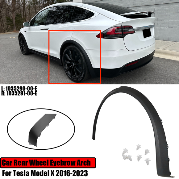 Rear Wheel Molding Trim Fit for Tesla Model X 2016 2017 2018 2019 2020 2021 2022 2023 Wheel Strip Eyebrow Flare (Rear Left Drive Side) 1035290-00-E 1035291-00-E