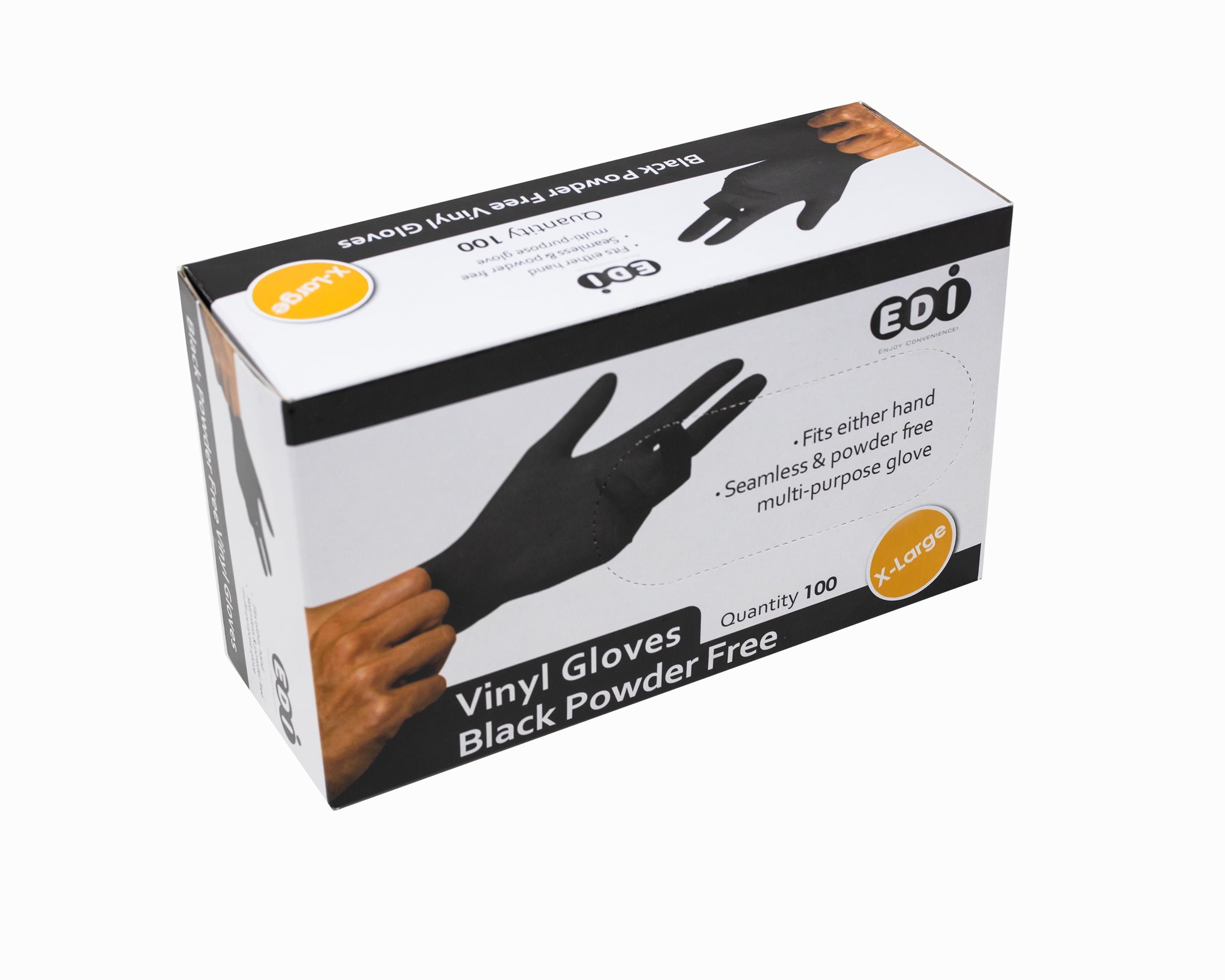 EDI Black Vinyl Gloves (X Large)