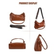 thumbnail image 4 of PULLIMORE Shoulder Bag for Women Vintage PU Leather Crossbody Bags Small Hobo Purse Clutch Tote Handbags with Detachable Ajustable Wide Strap, Brown, 4 of 8
