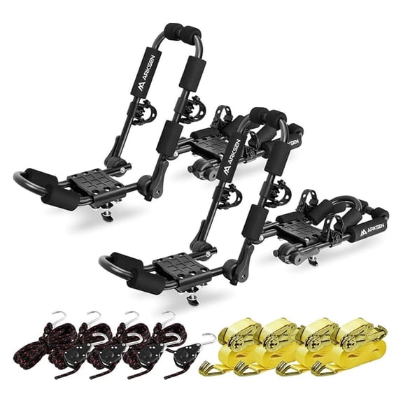 Universal Folding Kayak Roof Rack Heavy Duty Adjustable J-Bar Kayak and Canoe for Cars, , and Trucks