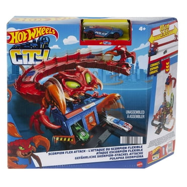 Hot Wheels City Scorpion Flex Attack Track Set & Toy Car with 2.-5ft Long Bendable Track