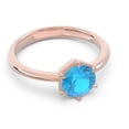thumbnail image 3 of 2.00 Carat Unique Round Shape Blue Topaz Gemstone Solitaire Proposal Ring for Women 14K Rose Gold Size 9.5 by Diamond Capitals, 3 of 8