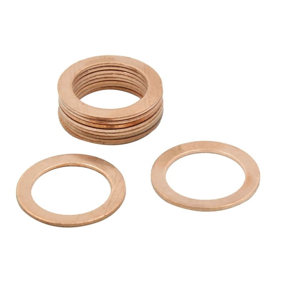 18mm Inner Dia Copper Washers Car Flat Metric Sealing Gaskets Rings 10pcs