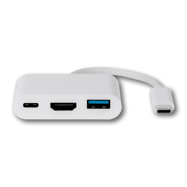 SatelliteSale USB Tipo C a hembra USB 3.0 / HDMI / USB-C MultiPuerto Convertidor PVC negro SatelliteSale USB-C to Female USB 3.0/HDMI/USB C