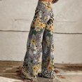 thumbnail image 5 of Jxximdong Pants for Women High Waisted Flower Patterned Wide Leg Pants Lightweight And Loose Casual Colorful Pants Yellow L Trousers, 5 of 7