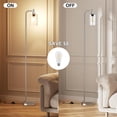 thumbnail image 2 of Floor Lamps for Living Room - Industrial Standing Lamp with Glass Shade, Modern Floor Lamp with LED Bulbs, Farmhouse Floor Lamp for Bedroom, Tall Lamp for Office - Brushed Nickel, 2 of 7
