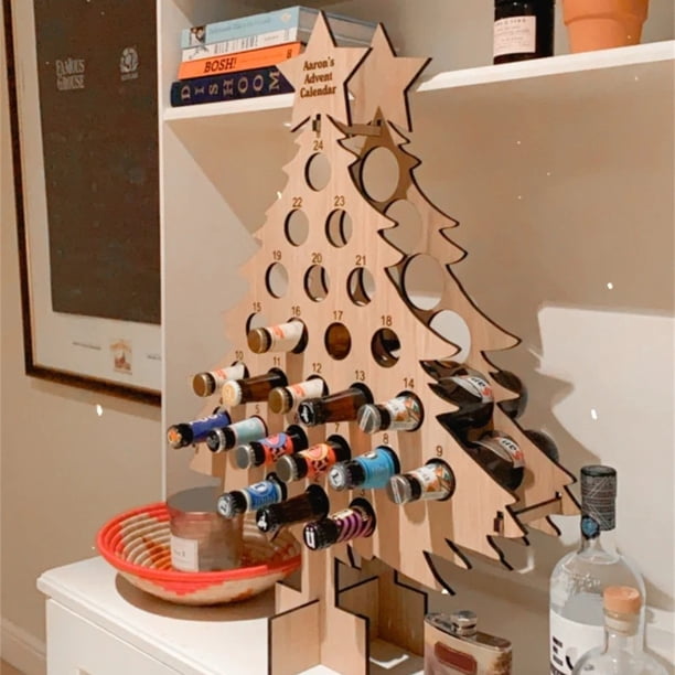 Wooden Advent Calendar,Christmas Countdown Advent Calendar 2021,Christmas  Tree Shaped Wine Bottle Rack Countdown Calendar Christmas Tree Alcohol  Holders 24 Days Wine Bottle Stand Christmas Gifts - Walmart.com