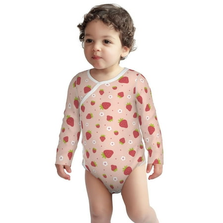 

Haiem Strawberries Printed Unisex-Baby Long Sleeve Onesies Bodysuits Unisex Babies Snap-Up Rompers-6 Months