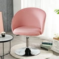 thumbnail image 3 of Furniliving Velvet Swivel Chair Upholstered Accent Chair Adjustable Mid-Backrest Leisure Chairs,Pink, 3 of 10