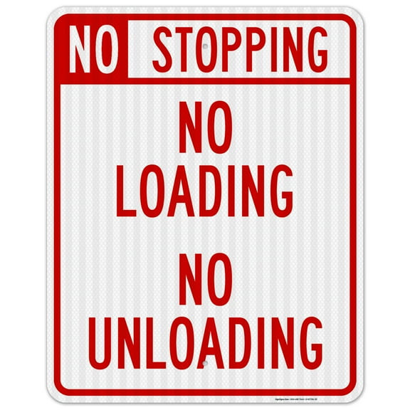 No Stopping No Loading No Unloading Sign,