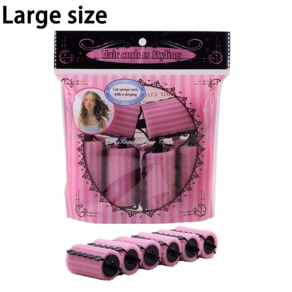 Large Soft Foam Hair Curlers, Soft Sponge Hair Curlers No Heat Rollers, Sleep-Friendly Heatless Overnight Hair Rollers for Waves Volume and Curls - Size L