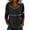 *Black, variant on VBVC Women's Embroidered 3/4 Sleeve Blouse , Ladies' Casual Crew Neck Top , Summer Breathable Tunic Tops For Women,Black,S-2XL