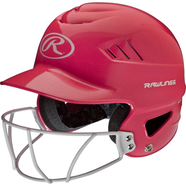 Rawlings | Casco de bateo COOLFLO HIGHLIGHTER | Protector facial incluido | Talla única para la mayoría de 6 1/2"-7 1/2"" | Rosa metalizado