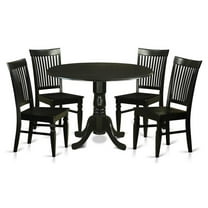 Kingfisher Lane 5-piece Wood Kitchen Table and Chair Set in Black