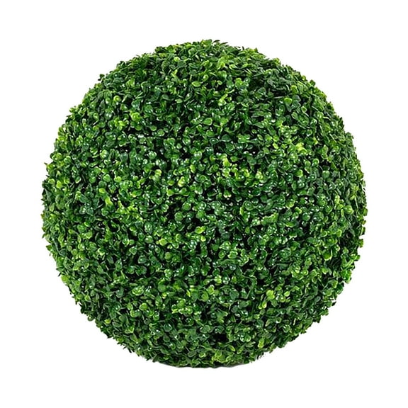 36CM Artificial Milan Grass Topiary Balls, Faux Green Foliage Sphere Ornaments, All Season Hanging Plants Decor Indoor Outdoor Patio Garden Porch Landscape Decor