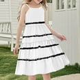 thumbnail image 4 of FamilyThread Girls Casual Stripe Sleeveless Dresses Spaghetti Strap Summer Swing Twirly Sundress A-Line Dress For 4-14Y, 4 of 7