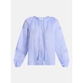 thumbnail image 6 of Scenario Women's and Women's Plus Smocked Neck Top with Lace Inserts, Sizes XS-4X, 6 of 6