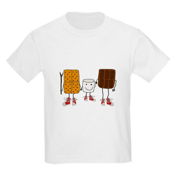 CafePress - Funny Smores Camping Cartoon T Shirt - Light T-Shirt Kids XS-XL