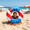 thumbnail image 4 of Luckky US Independence Day Flag Themed Inflatable Swim Ring without Handles,Extra Thick Anti-Roll Swimming Aid,Patriotic Float for Pool,Beach,Summer Water Fun, 4 of 6