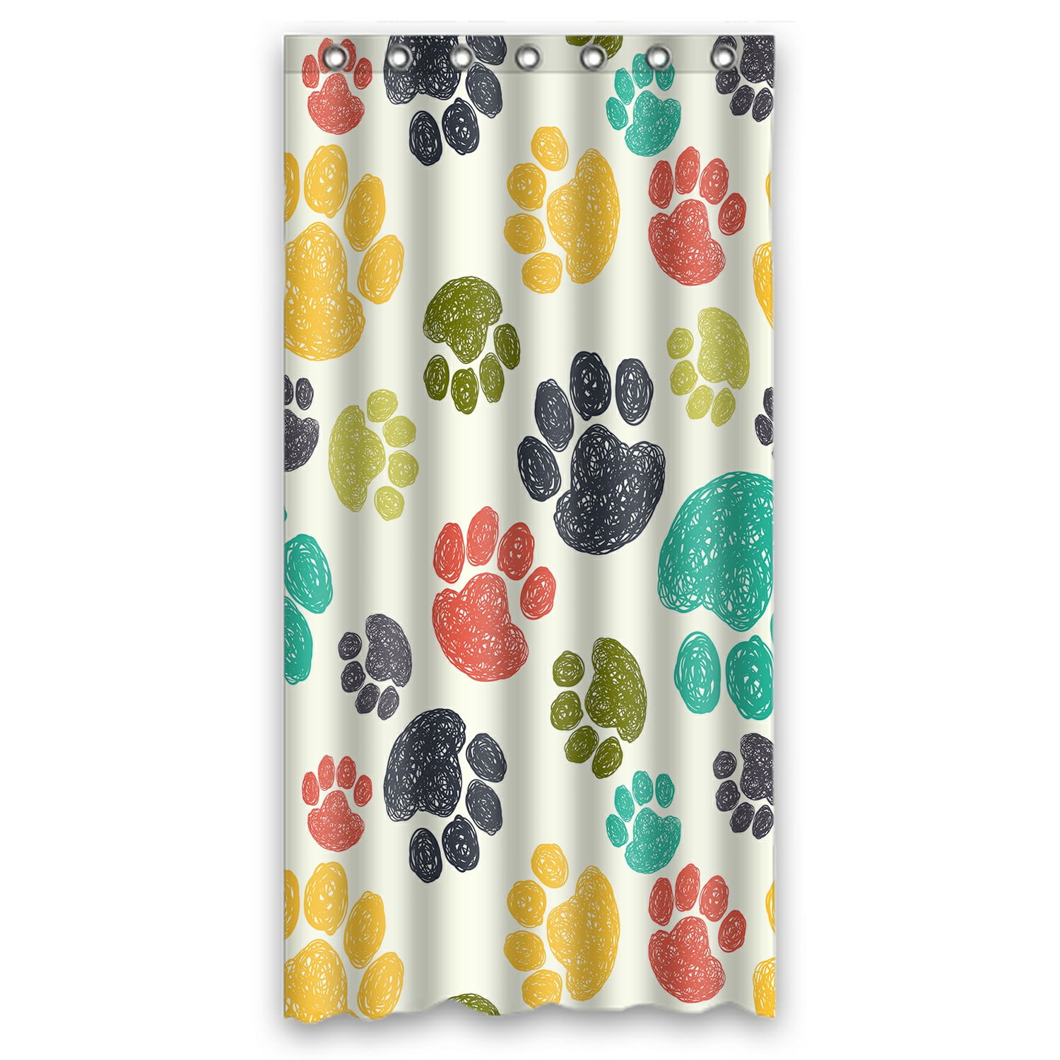 ECZJNT Cute colorful doodle paw prints Animal Shower Curtain Bathroom ...