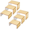 thumbnail image 7 of 2 Set 6pcs Golden Acrylic Display Risers Product Stand Shelf 3-Tier Perfume Organizer Clear Countertop Showcase for Craft Cupcake Dessert Curio Cabinet Collection 1.4/2.3/2.9 Inch High, 7 of 7
