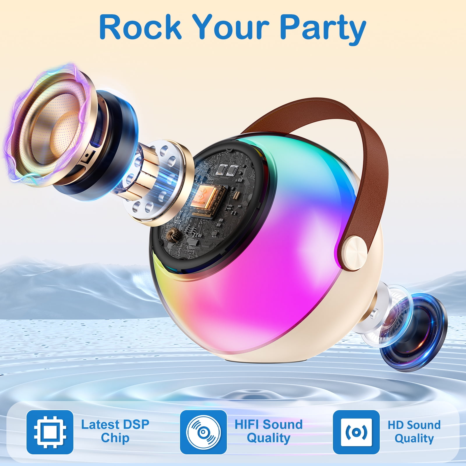 FanFun Mini Karaoke Machine for Kids, Portable Singing Machine with Microphone, Bluetooth Karaoke Speaker on Sale for Adult, Best Gift for Christmas, D25