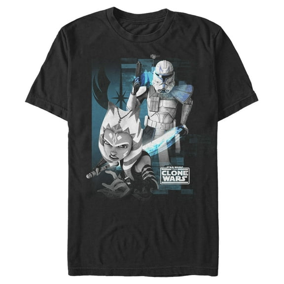 Men's Star Wars: The Clone Wars Ahsoka Grayscale Glow  Graphic Tee Black Small