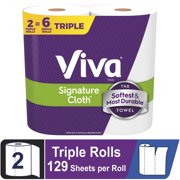 Viva Signature Cloth Paper Towels, 2 Triple Rolls, 129 Sheets per Roll,pack of 1.