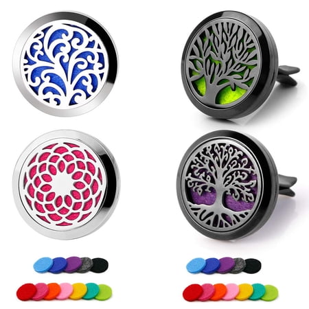 2PCS Aromatherapy Essential Oil Car Diffuser Vent Clips + 2PCS Black Oil Diffuser Vent Clips