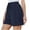 Navy, variant on Plebaso Summer Shorts for Women Elastic Waist Casual Shorts Drawstring Womens Loose Wide Leg Shorts