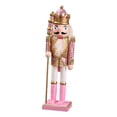 thumbnail image 3 of Christmas Nutcracker Ornament 12inch Sculpture for Shelves Tabletop Festival Pink, 3 of 8