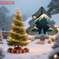 thumbnail image 2 of Stylish Metal Hanging Christmas Tree Wind Spinner - Unique Pine Tree Pattern Design for Yard & Garden Decor Perfect Holiday Accent, 2 of 7