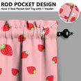 thumbnail image 5 of Kitchen Curtains 36 Inch Short - 3 Panel Set Strawberry Print, Rod Pocket Window Curtains 100% Polyester, Cute Fruit Valance for Farmhouse, Cafe, Living Room, Bedroom, Easy Wash, 5 of 6