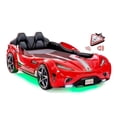 thumbnail image 3 of Home Square 2 Piece Set with Twin Race Car Bed and Storage Nightstand in Red, 3 of 21