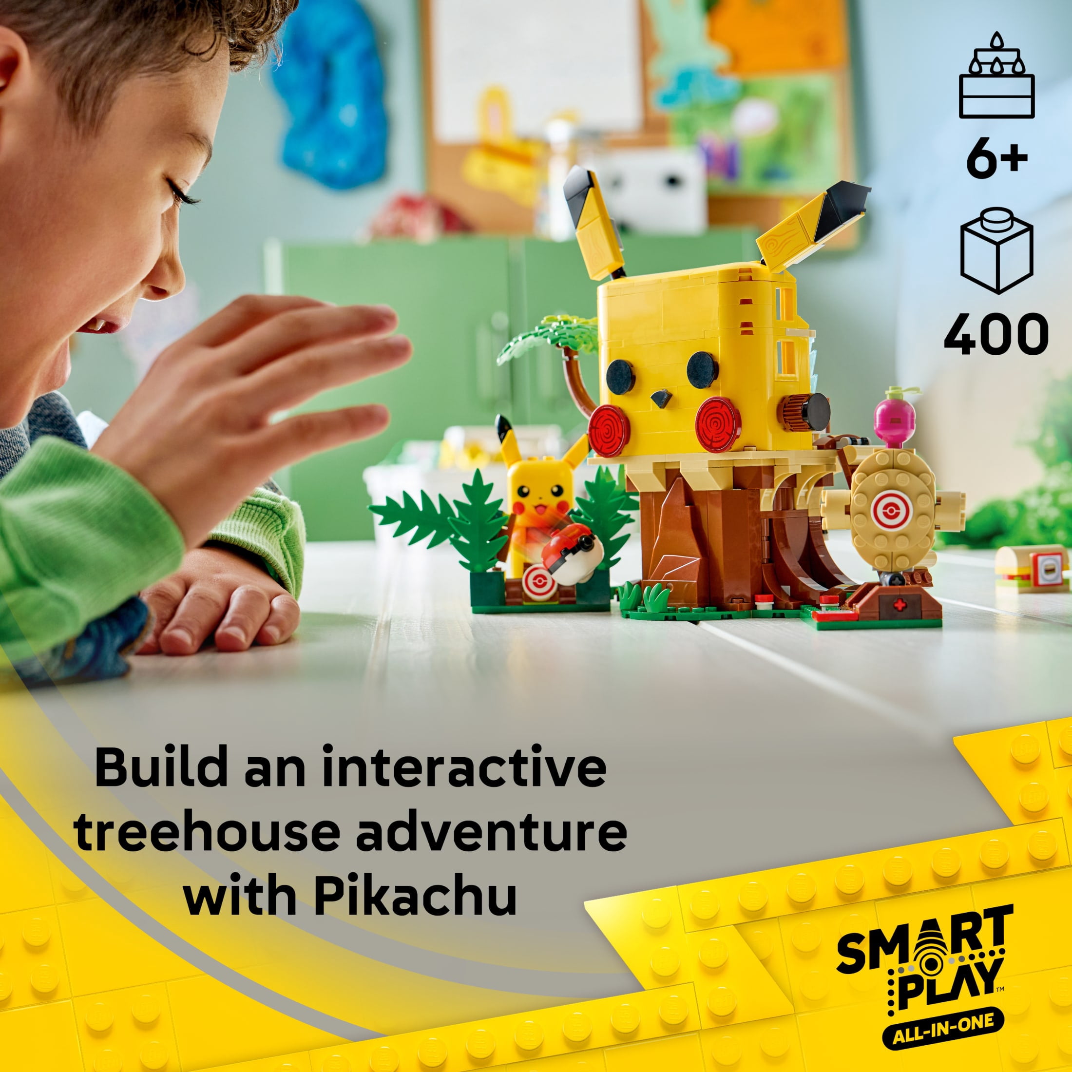 LEGO Pokémon SMART Play: Training House with Pikachu - All-in-One Set with a SMART Brick, Pokémon Figure, 4 Tags & Charger - Interactive Toy - Gift for Boys & Girls, Ages 6+ - 72164