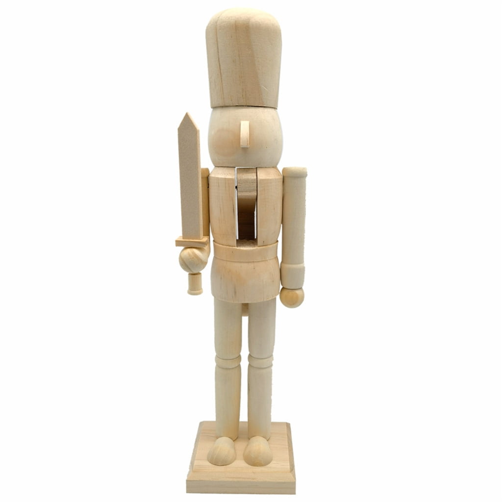Wood Christmas Nutcrackers Unfinished Coloring Christmas Nutcrackers Ornaments Unpainted Puppet Walnut Soldiers Crafts