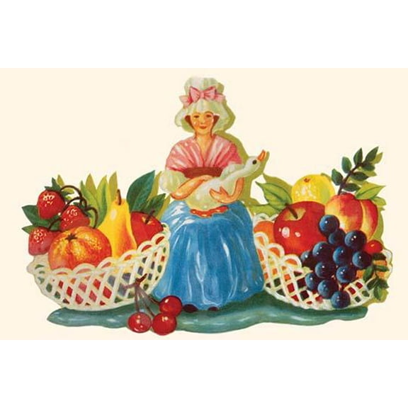 Mother Goose & Fruits-Fine Art Canvas Print (20" x 30")
